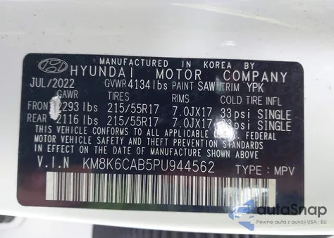 2023 Hyundai Kona Sel from USA, damaged, VIN KM8K6CAB5PU944562